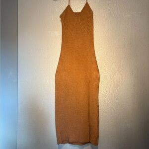 Cider Tan Midi Knit Dress